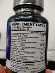 Organic Cadane Ashwagandha Resveratrol Quercetin 90 Caps Exp 12/2026