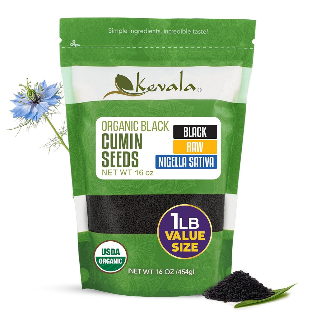Organic Raw Black Cumin Seeds (Nigella Sativa) – 1 Lb, 16 Oz | Gluten Free Seaso