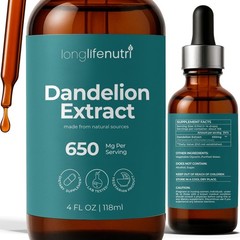 Dandelion Root Extract Liquid Drops 4 Fl Oz – Natural Digestion, Sugar-Free, GMP