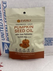 1 Pack of Pumpkin Seed Oil, Soft Pressed, 60 Cold gels, 3,000mg per serving