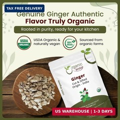 Organic Way Premium Dried Ginger Root Cut & Sifted (Zingiber officinale) – Organ