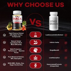 Maca Root Capsules 10000mg, Peruvian Maca Extract for Men & Women 120 Caps
