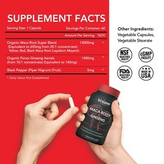 Maca + Ginseng Highest Potency Available 14,400mg Supports Desire Stamina – 60CT