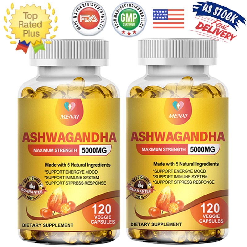 Ashwagandha Extract 5000mg 240 caps – Boosts Vitality, Stress & Mood Support