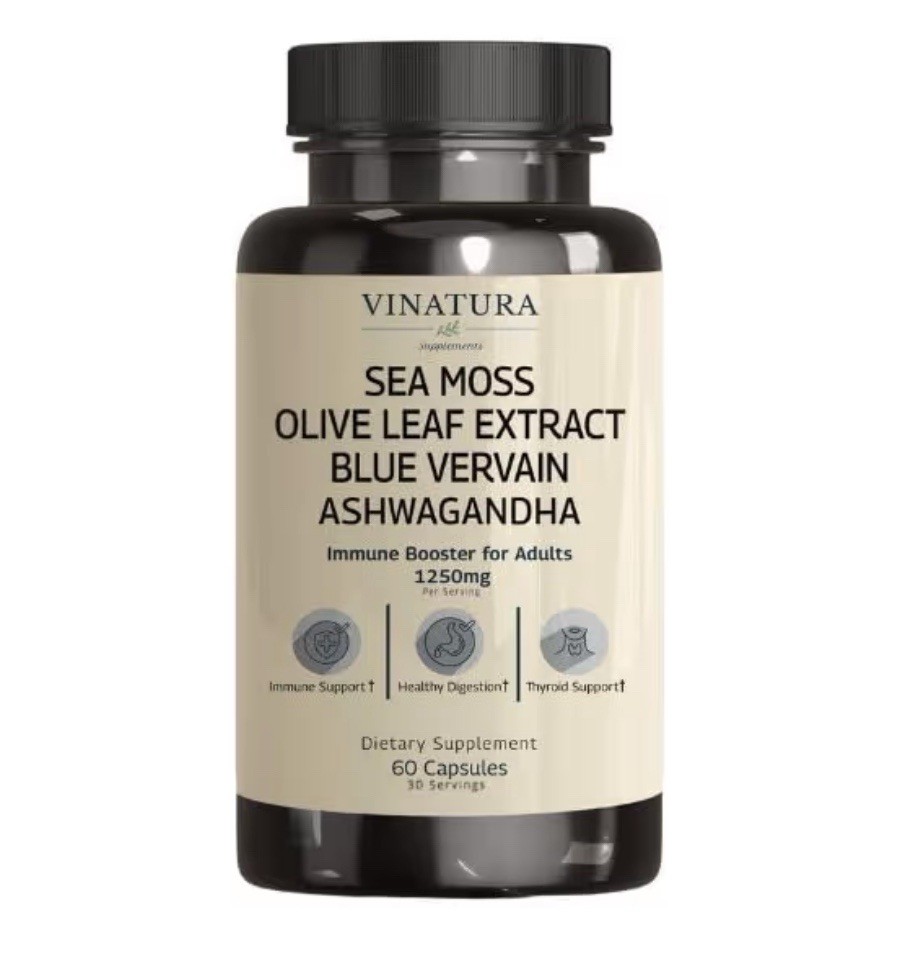Vinatura Organic Sea Moss Blue Vervain – Black See Oil Ashwagandha 1250mg