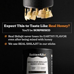 Better Alt Pure Himalayan Shilajit Sticks with Organic Honey, Saffron