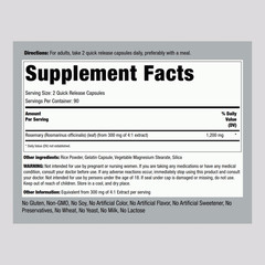 Rosemary Leaves 1200mg | 180 Capsules | Non-GMO, Gluten Free | by Piping Rock