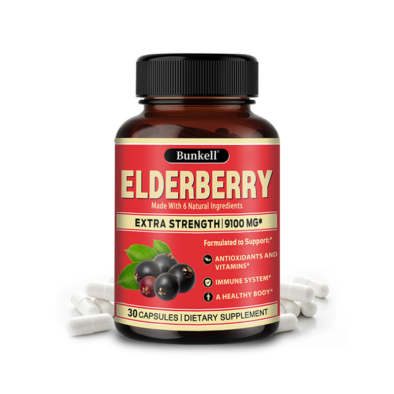 Elderberry Capsules 10:1 Extract Immune System Support Sambucus Nigra Extract
