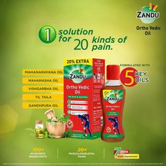 Zandu Ortho Vedic Knee & Joint Pain Oil (120ml) Osteoarthritis Ayurvedic Oil