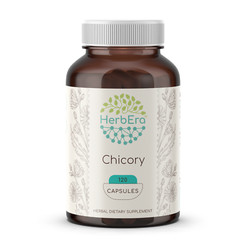HerbEra Chicory 60/120 Capsules, 500 mg, Organic Chicory (Cichorium Intybus)