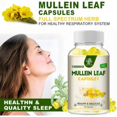 60/120/240pcs Mullein Leaf Capsules Herbal Supplement For Lung Cleansing Detox