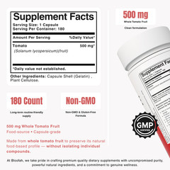 Bloofah Tomato Fruit Capsules (Lycopene) 500mg – 180 Count | Natural,Gluten Free
