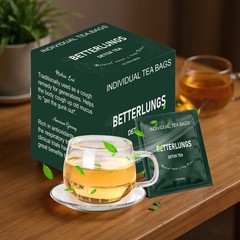 BetterLungs Lung Detox Tea 15 Herbal Tea Bags Mullein Leaf, Ginseng, Elderberry