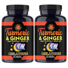 Angry Supplements Turmeric Curcumin w. Ginger PM Melatonin Joint Pain Sleep Aid