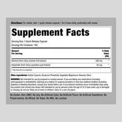 Diosmin Hesperidin | 600 mg | 180 Capsules | Non-GMO | by Piping Rock