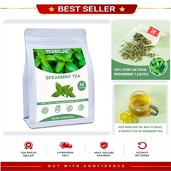TEARELAE Spearmint Herbal Tea Bags 50 Count Caffeine Free