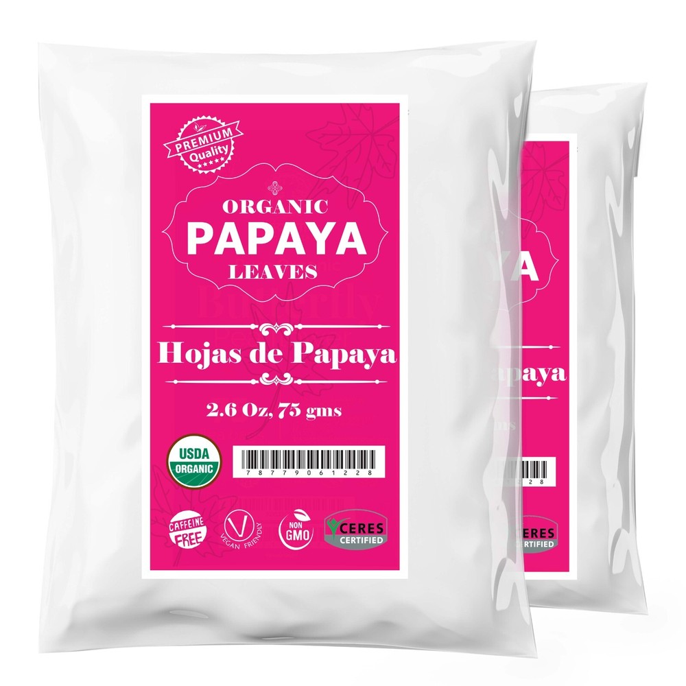 Dried Papaya Leaves, Papaya Leaf Tea, Hojas de papaya, Caffeine Free, 5.2oz