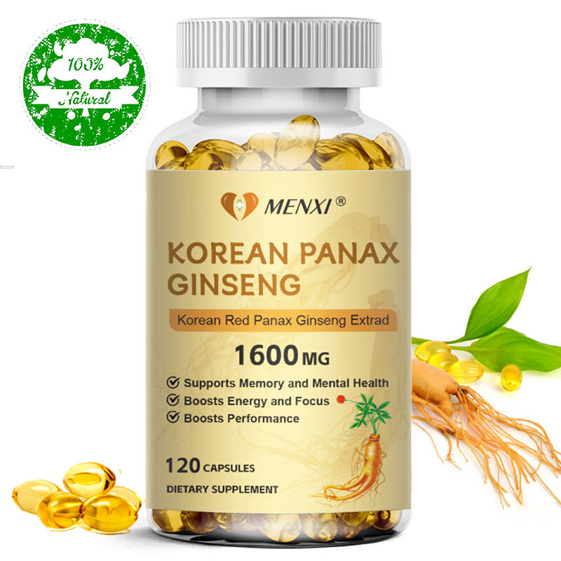 Red Korean Ginseng 120 Capsules 1600mg 6 year old Pure Red Panax Premium Quality