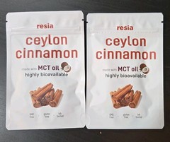 2 PACK LOT – Resia Ceylon Cinnamon Powder w/ MCT Oil 10g Sachets Softgels