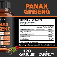 Zolotus Korean Red Panax Ginseng + Ginkgo Biloba, 120 Count (Pack of 1)