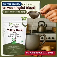 Organic Way Yellow Dock Root Cut & Sifted (Rumex crispus) Herbal Tea – European