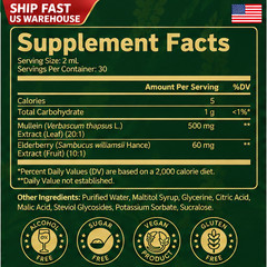 Mullein Drops for Lungs – Mullein Leaf Extract with Chlorophyll for Lung and Res