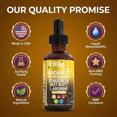 Clean Nutra Organic Maca Root Liquid Drops with Ashwagandha,Fenugreek, Beet Root