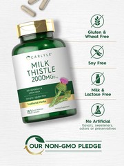Milk Thistle 2000mg | 180 Capsules | with Dandelion & Yellow Dock | by Carlyle