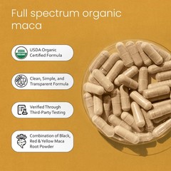 NaturaLife Labs Organic Maca Root – Black, Red & Yellow 150 Count (Pack of 1)