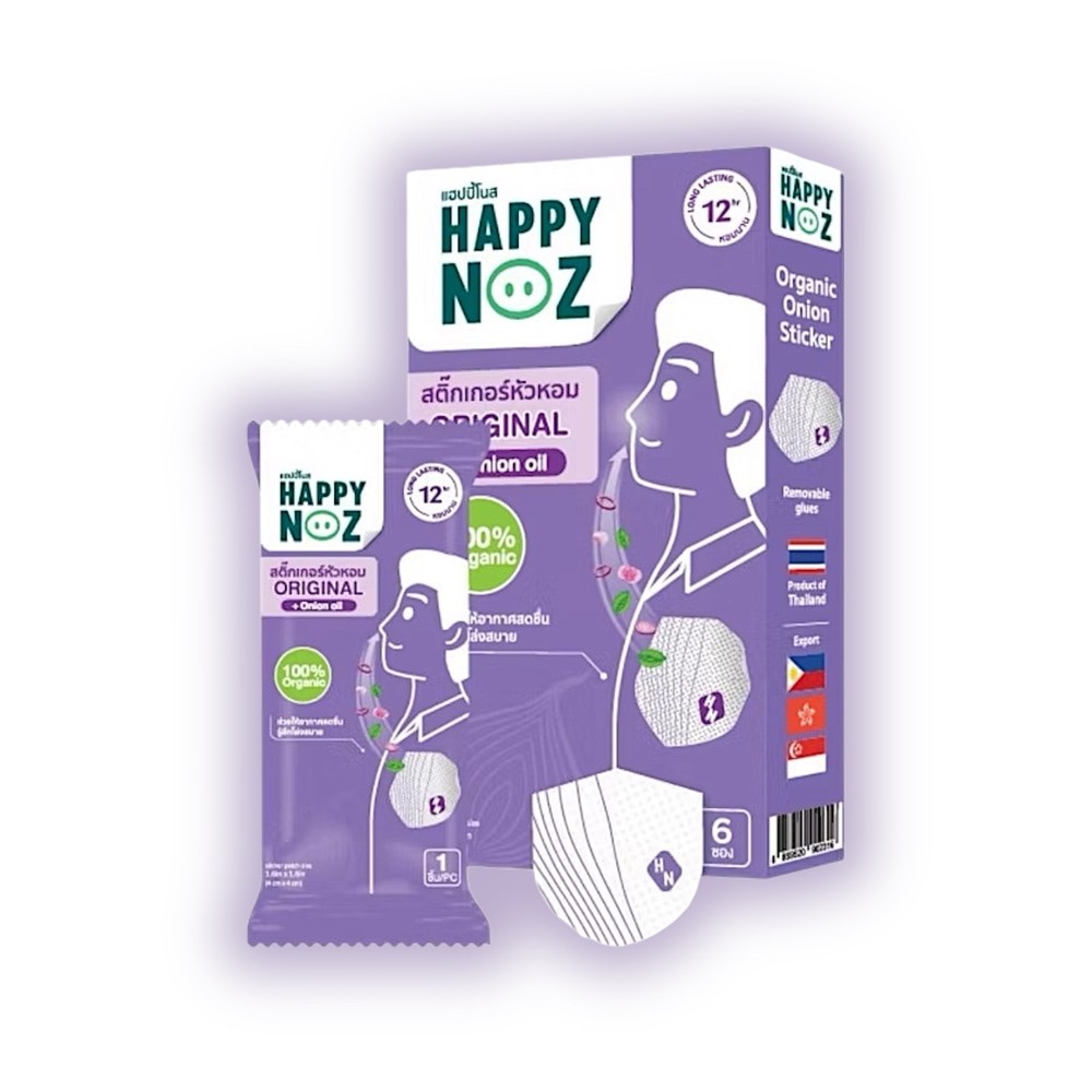 Happy Noz Anti-Virus Freshener Sticker Patch Organic Herb Oil Stuffy Nose Adult