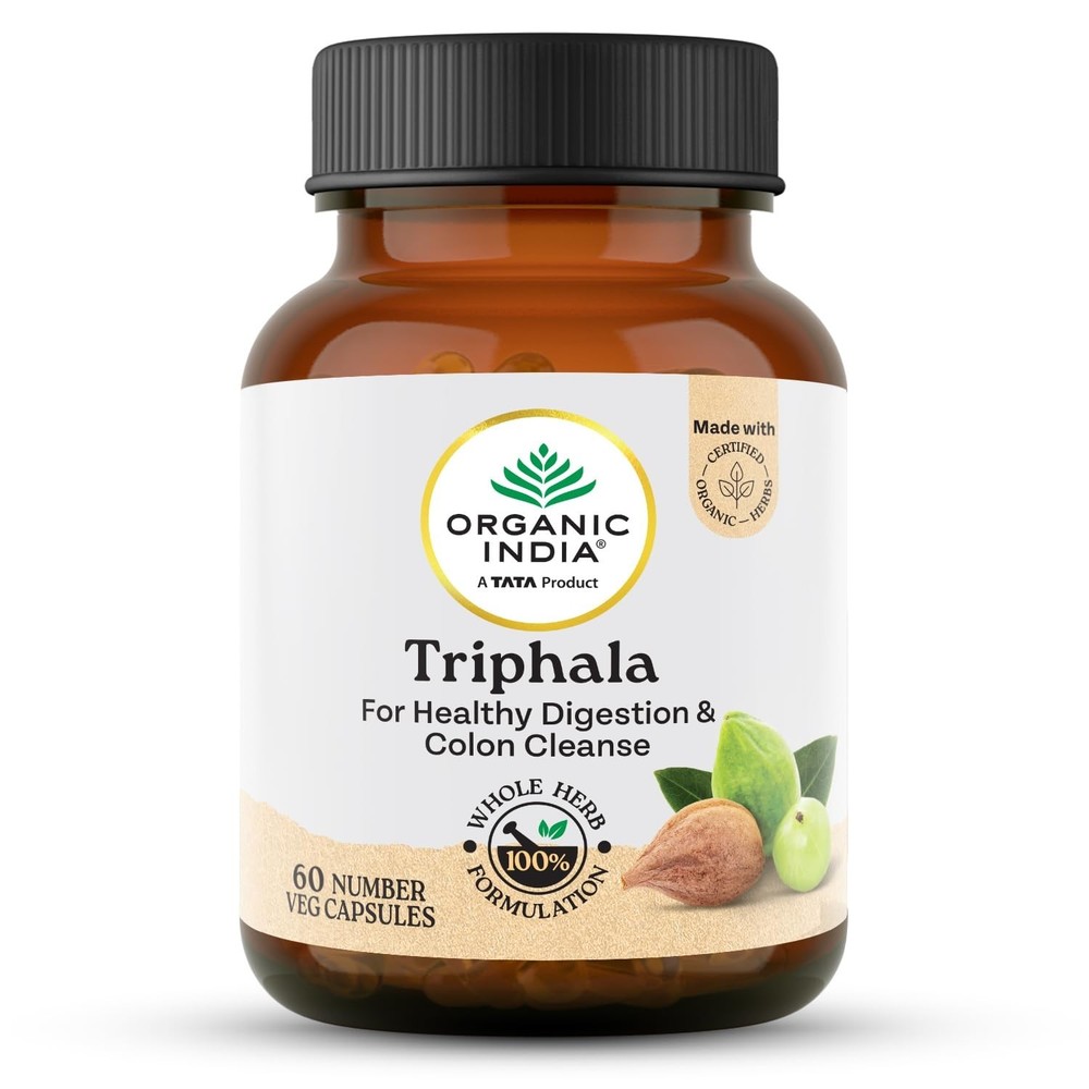 Organic India Triphala Capsules 60 Caps(Pack of 2) Supports Colon & Digestion