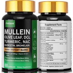 18-in-1 lung complex Mullein Extract Supplement, for Lungs Detox and Cleanse USA