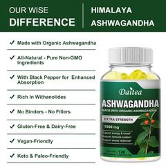 Ashwagandha Root Extract 1800 Mg, Stress Relief, Focus, Brain, Sleep, Energy