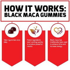 Force Factor Black Maca Gummies, Black Maca Root to Enhance Vitality in Men &