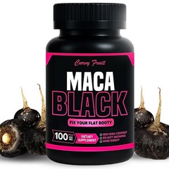 Black Maca Root Pills 600mg – Boost Butt Growth Fast – 100 Capsules, 31 Days Sup