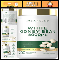 Non-GMO White Kidney Bean Extract 200 Count | Gluten-Free Dietary Supplement