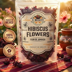 Dried Hibiscus Flowers (4 oz) All Natural Cut & Sifted Whole Petals for Hibiscus