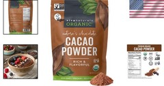 Organic Unsweetened Cacao Powder 8 oz – Rich Dark Chocolate Flavor, Keto &