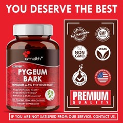 Pygeum Bark Extract 500mg Capsules Support Prostate, Urinary Health – 120 Pills