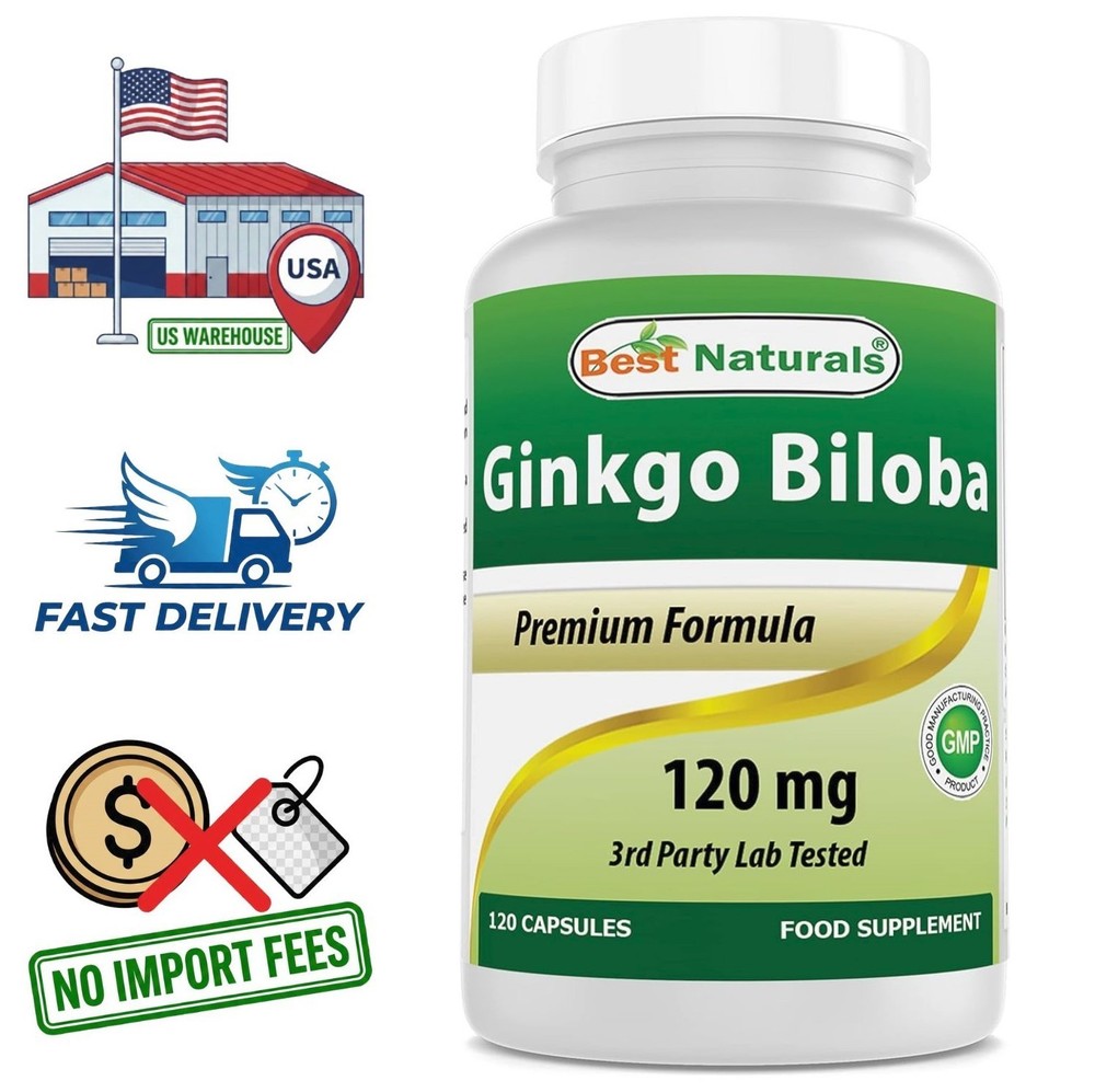 Ginkgo Biloba Leaf Extract 120mg | 24% Flavone Glycosides | 120 Capsules