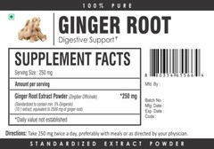 PREMIUM Ginger Root Extract Powder PURE 5% Gingerols Supports Digestive System
