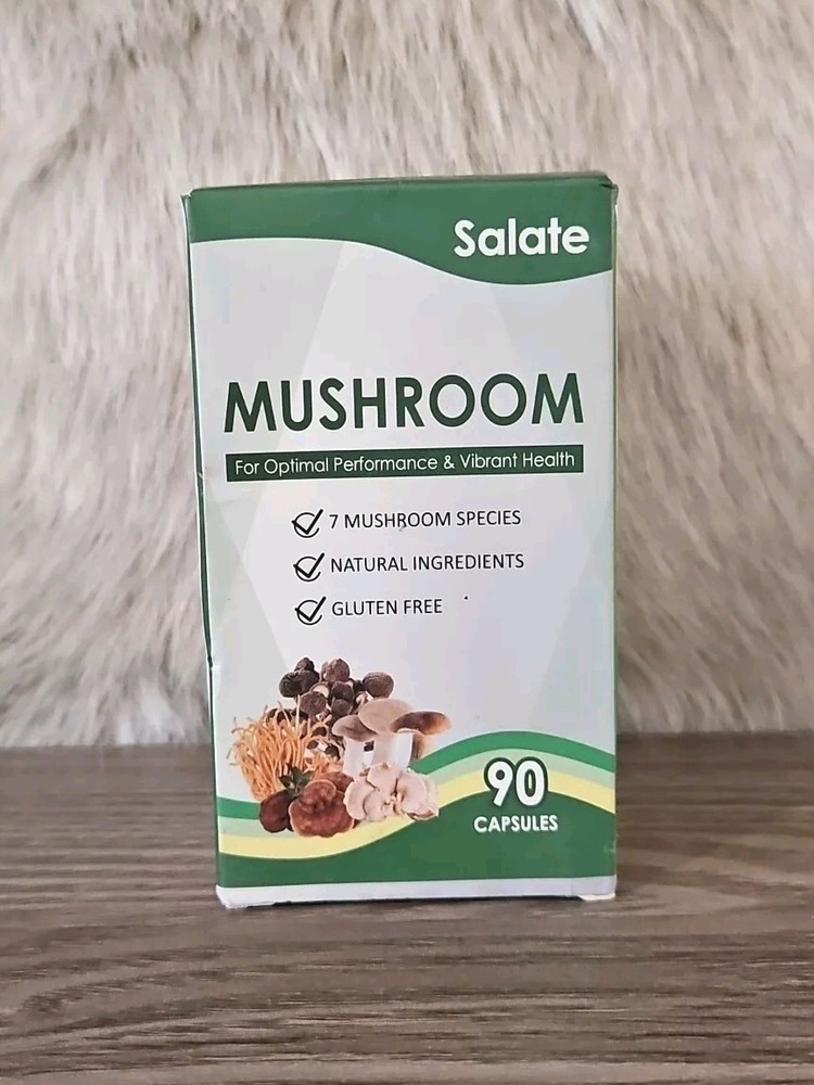 Salate Lion’s Mane Supplement Organic Mushroom Extract Vegan 90 Capsule 10/2025