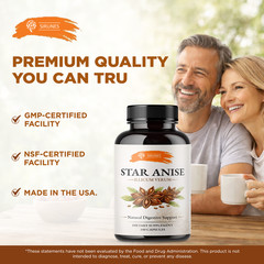 Star Anise Capsules 800mg Illicium Verum Digestive Support Herbal Supplement 100