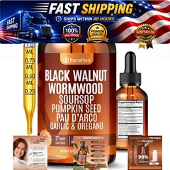 Wormwood Black Walnut Clove Liquid Drops Herbal Tincture 2 fl oz