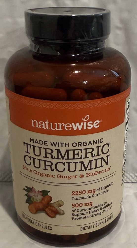 NatureWise Curcumin Turmeric 2250mg Curcuminoids & BioPerine Black Pepper 180ct