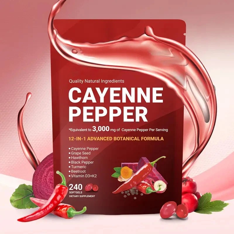 Cayenne Pepper 240 Softgels Supplement, Supports Improve Leg Vein