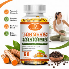 FIDERNIC Turmeric Curcumin BioPerine 60 Count Herbal Dietary Supplement