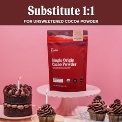 Organic Cacao Powder 8oz Unsweetened Non-Alkalized Gluten-Free Soy-Free