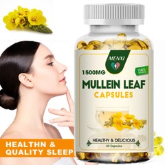 Mullein Leaf Capsules For Lung Cleansing & Detox Herbal Dietary Supplement 60PCS