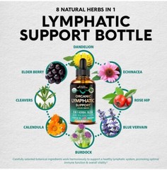 Nutra Harmony Organic Lymphatic Support Liquid Drops 8-in-1 Herbal Blend 2oz USA
